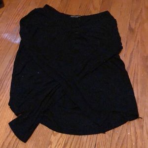 Black button half way long sleeve top